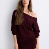 Short Knit Boat Neck Dress