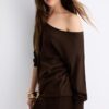 Short Knit Boat Neck Dress