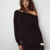 Short Knit Boat Neck Dress