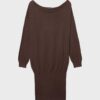 Short Knit Boat Neck Dress