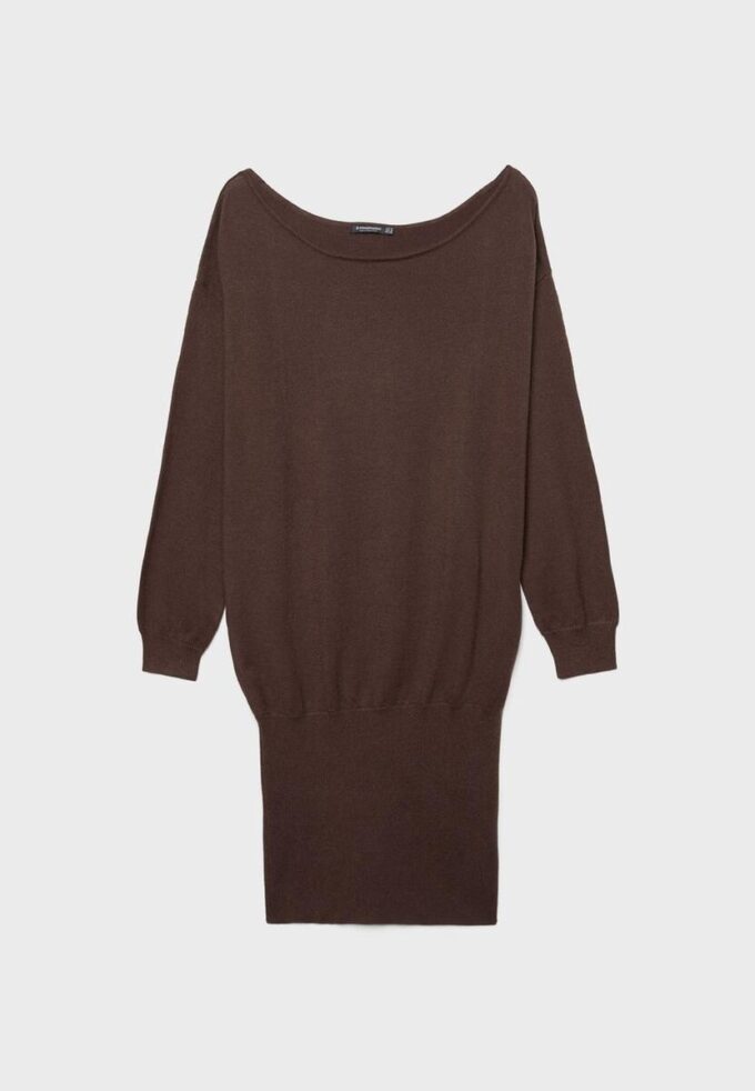 Short Knit Boat Neck Dress