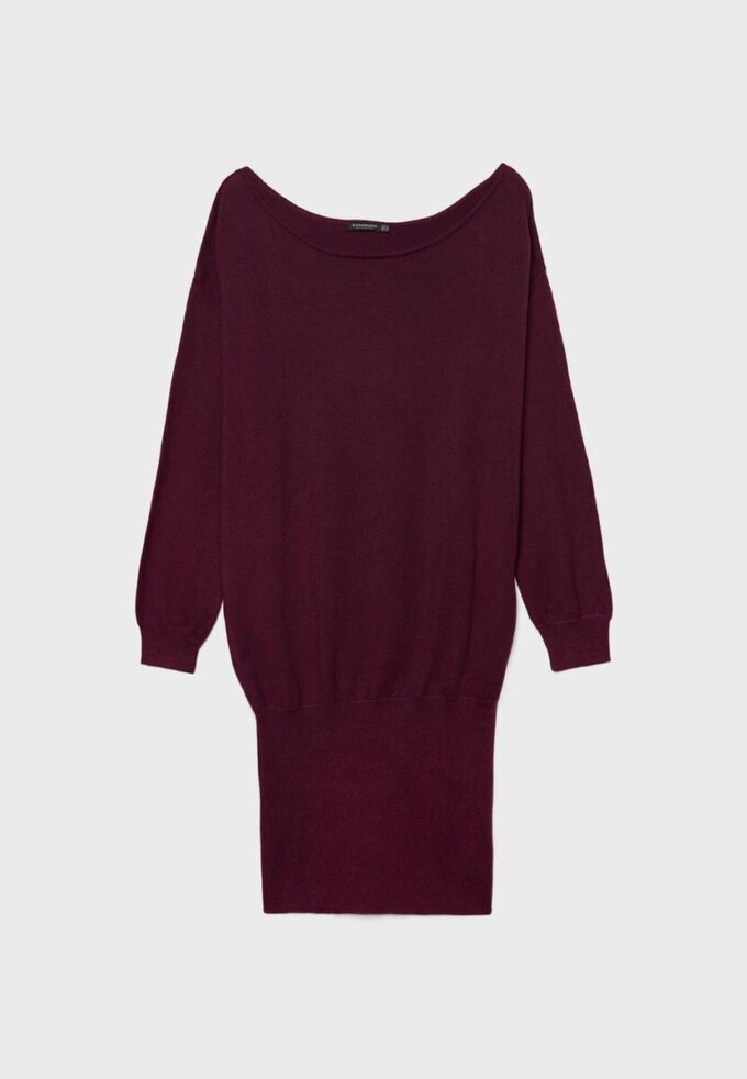 Short Knit Boat Neck Dress