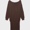 Short Knit Boat Neck Dress