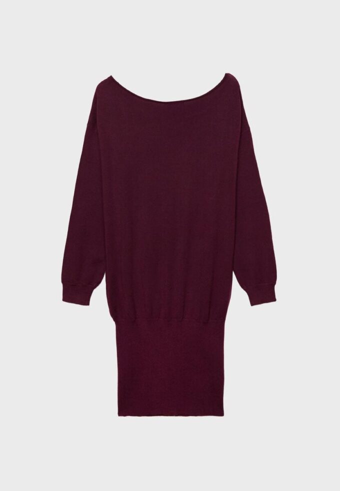 Short Knit Boat Neck Dress