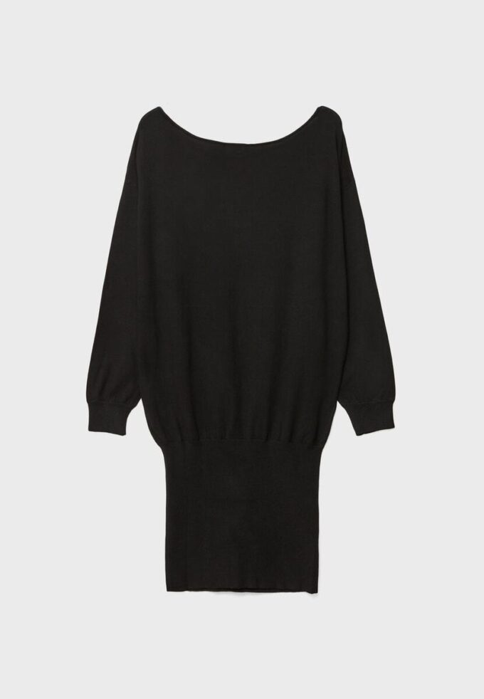 Short Knit Boat Neck Dress