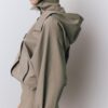 Short Puff Sleeve Trench Coat with Detachable Hood Short Puff Sleeve Trench Coat with Detachable Hood