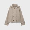 Short Puff Sleeve Trench Coat with Detachable Hood Short Puff Sleeve Trench Coat with Detachable Hood