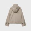 Short Puff Sleeve Trench Coat with Detachable Hood Short Puff Sleeve Trench Coat with Detachable Hood