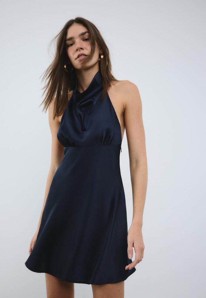 Short Satin Halterneck Dress