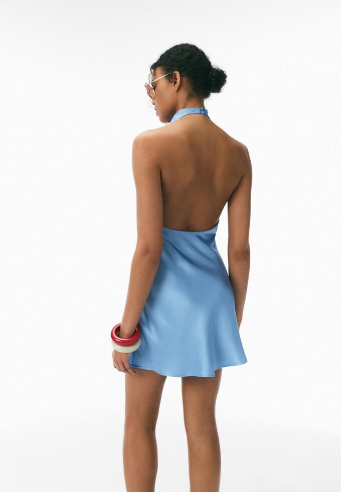 Short Satin Halterneck Dress