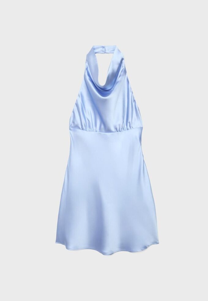Short Satin Halterneck Dress