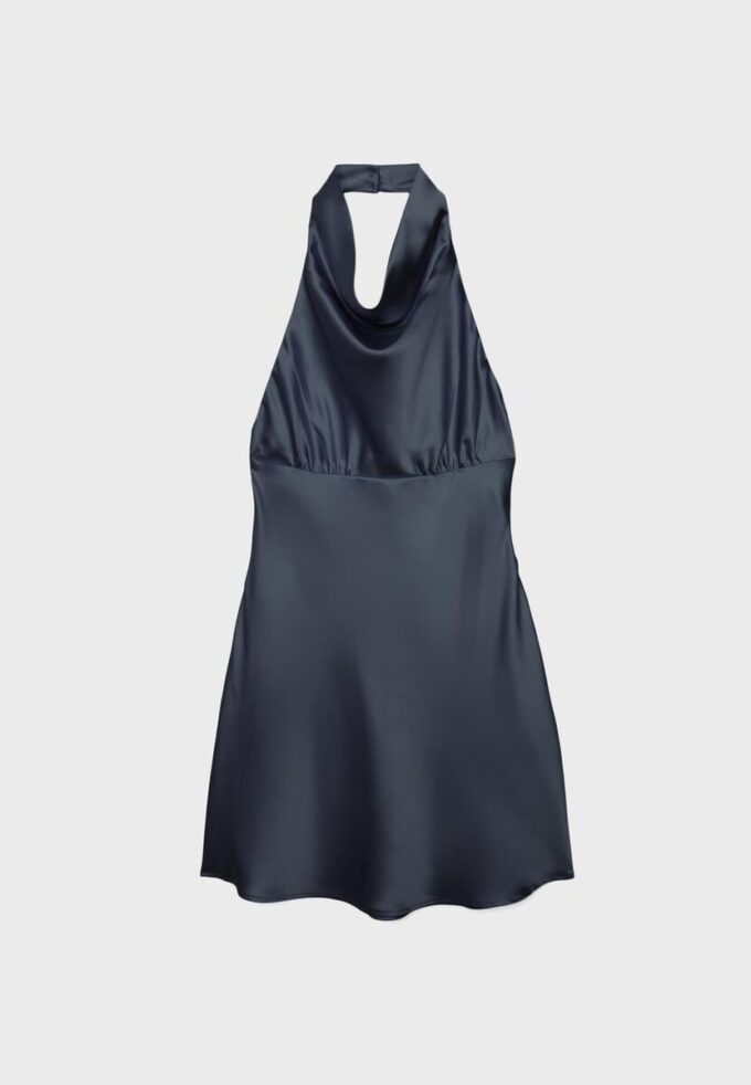 Short Satin Halterneck Dress