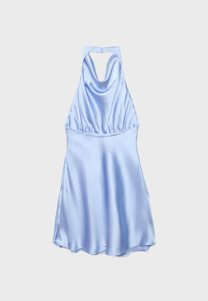Short Satin Halterneck Dress