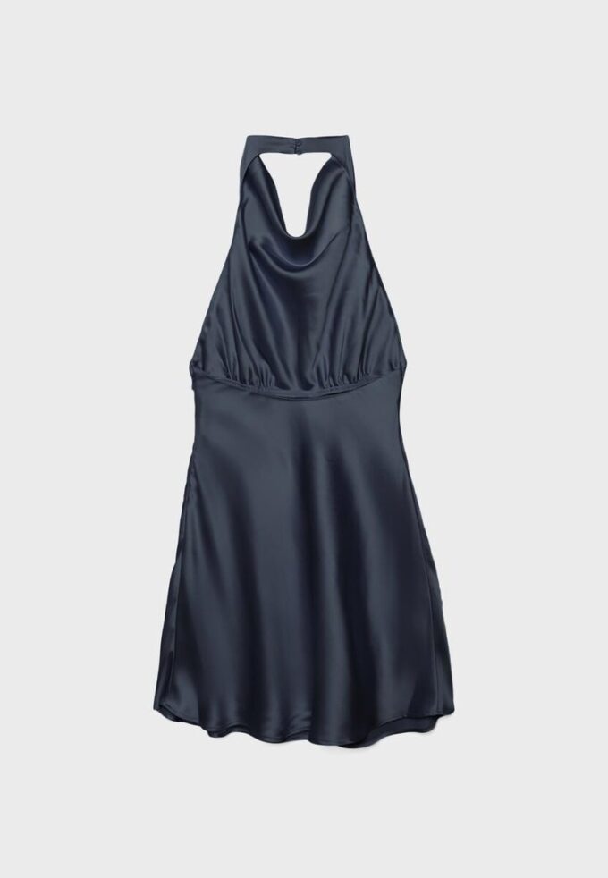 Short Satin Halterneck Dress