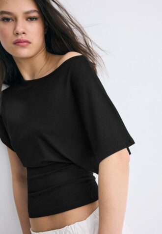 Short Sleeve Boat Neck T-Shirt