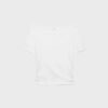 Short Sleeve Boat Neck T-Shirt with Gathers