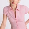 Short Sleeve Shirt with Underbust Seam Short Sleeve Shirt with Underbust Seam