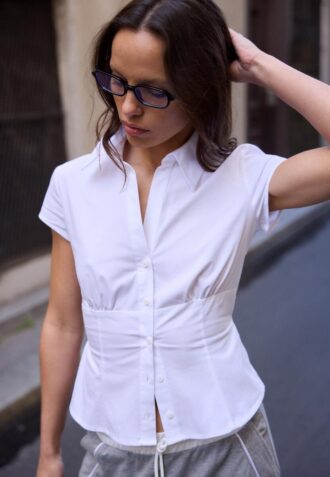 Short Sleeve Shirt with Underbust Seam