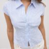 Short Sleeve Shirt with Underbust Seam Short Sleeve Shirt with Underbust Seam