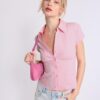Short Sleeve Shirt with Underbust Seam Short Sleeve Shirt with Underbust Seam