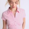 Short Sleeve Shirt with Underbust Seam Short Sleeve Shirt with Underbust Seam