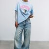 Short Sleeve T-Shirt with Graphic and Appliqua Short Sleeve T-Shirt with Graphic and Appliqua