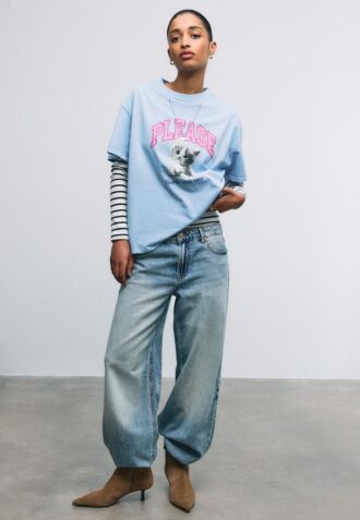 Short Sleeve T-Shirt with Graphic and Appliqua