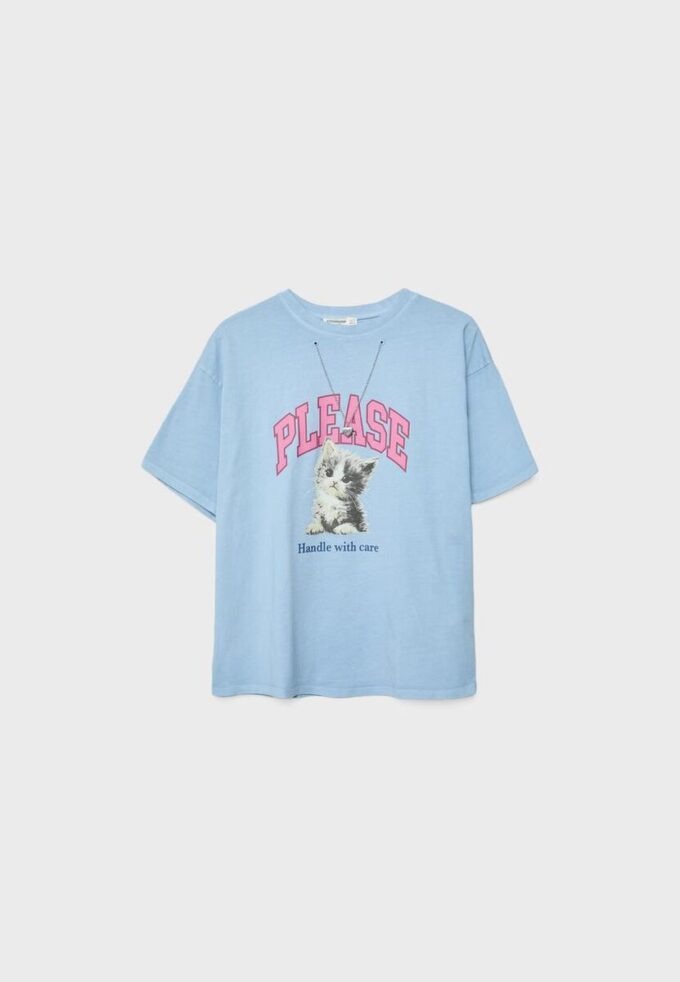 Short Sleeve T-Shirt with Graphic and Appliqua Short Sleeve T-Shirt with Graphic and Appliqua