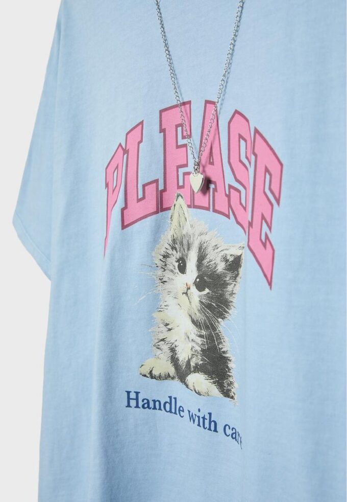 Short Sleeve T-Shirt with Graphic and Appliqua Short Sleeve T-Shirt with Graphic and Appliqua