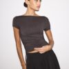 Short Sleeve T-Shirt with Side Ruching Short Sleeve T-Shirt with Side Ruching