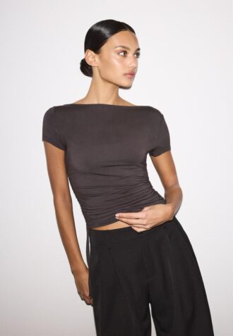 Short Sleeve T-Shirt with Side Ruching