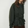 Short Waxed Trench Coat with Belt Short Waxed Trench Coat with Belt
