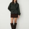Short Waxed Trench Coat with Belt Short Waxed Trench Coat with Belt