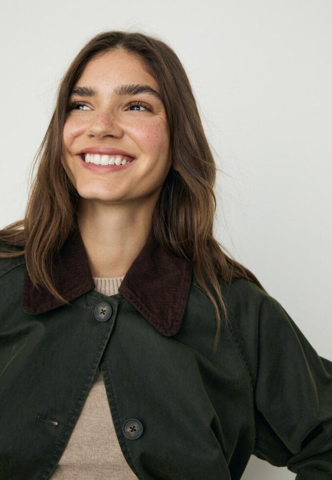 Short Waxed Trench Coat with Belt Short Waxed Trench Coat with Belt