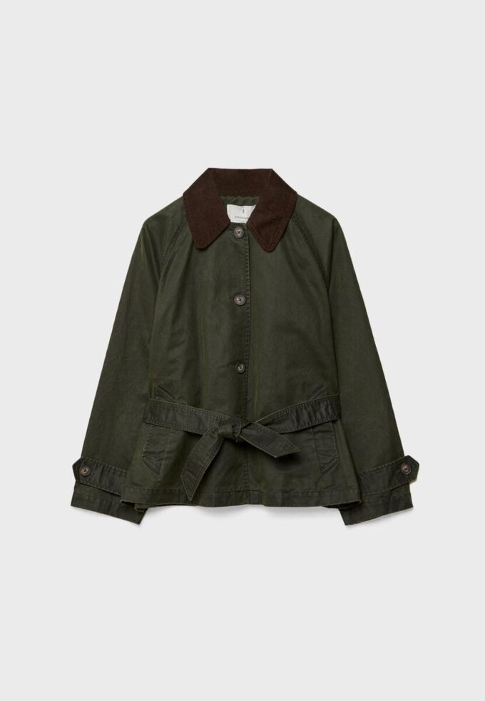 Short Waxed Trench Coat with Belt Short Waxed Trench Coat with Belt