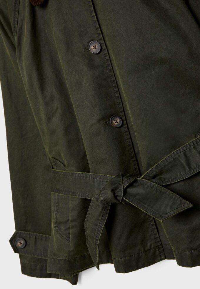 Short Waxed Trench Coat with Belt Short Waxed Trench Coat with Belt