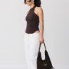 Shoulder Bag with Fringe and Buckle Detail