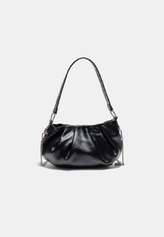 Shoulder Bag with Pleat and Strap Detail