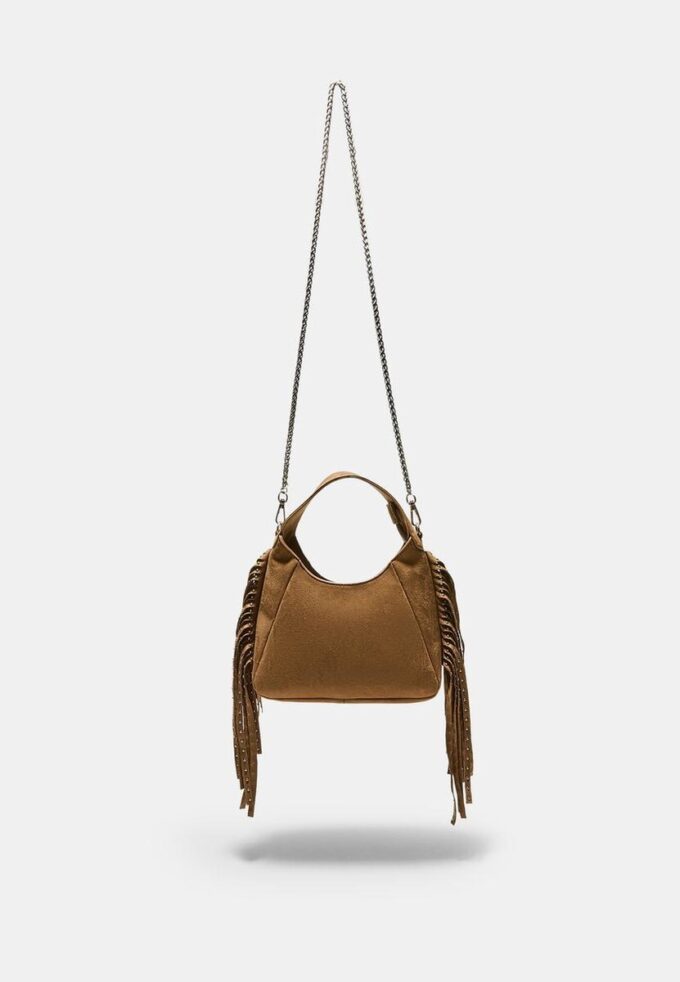 Shoulder Bag with Side Fringes