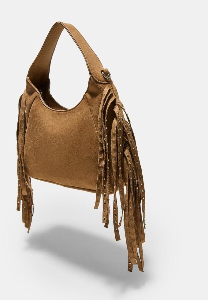 Shoulder Bag with Side Fringes