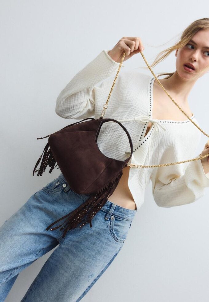 Shoulder Bag with Side Fringes Shoulder Bag with Side Fringes