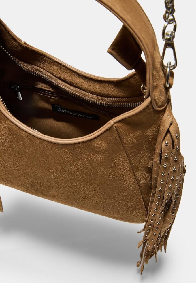 Shoulder Bag with Side Fringes