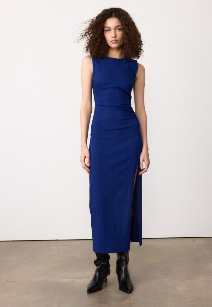 Sleeveless Bengaline Midi Dress