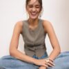 Sleeveless Buttoned Top