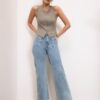 Sleeveless Buttoned Top