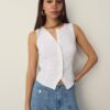 Sleeveless Buttoned Top