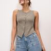 Sleeveless Buttoned Top