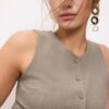 Sleeveless Buttoned Top