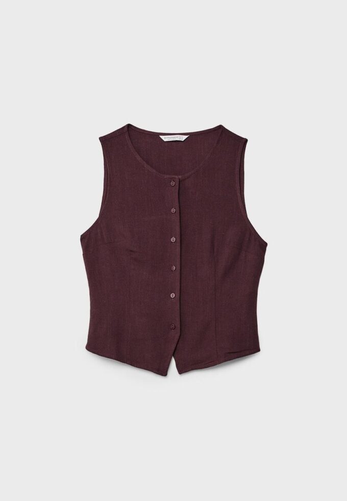 Sleeveless Buttoned Top