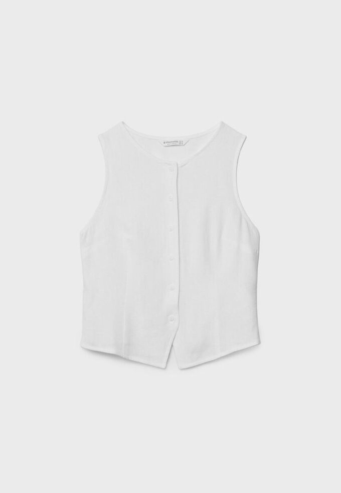 Sleeveless Buttoned Top